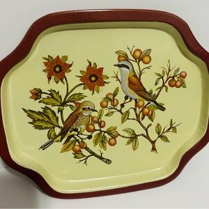 Vintage Bird and Floral Trinket Tray